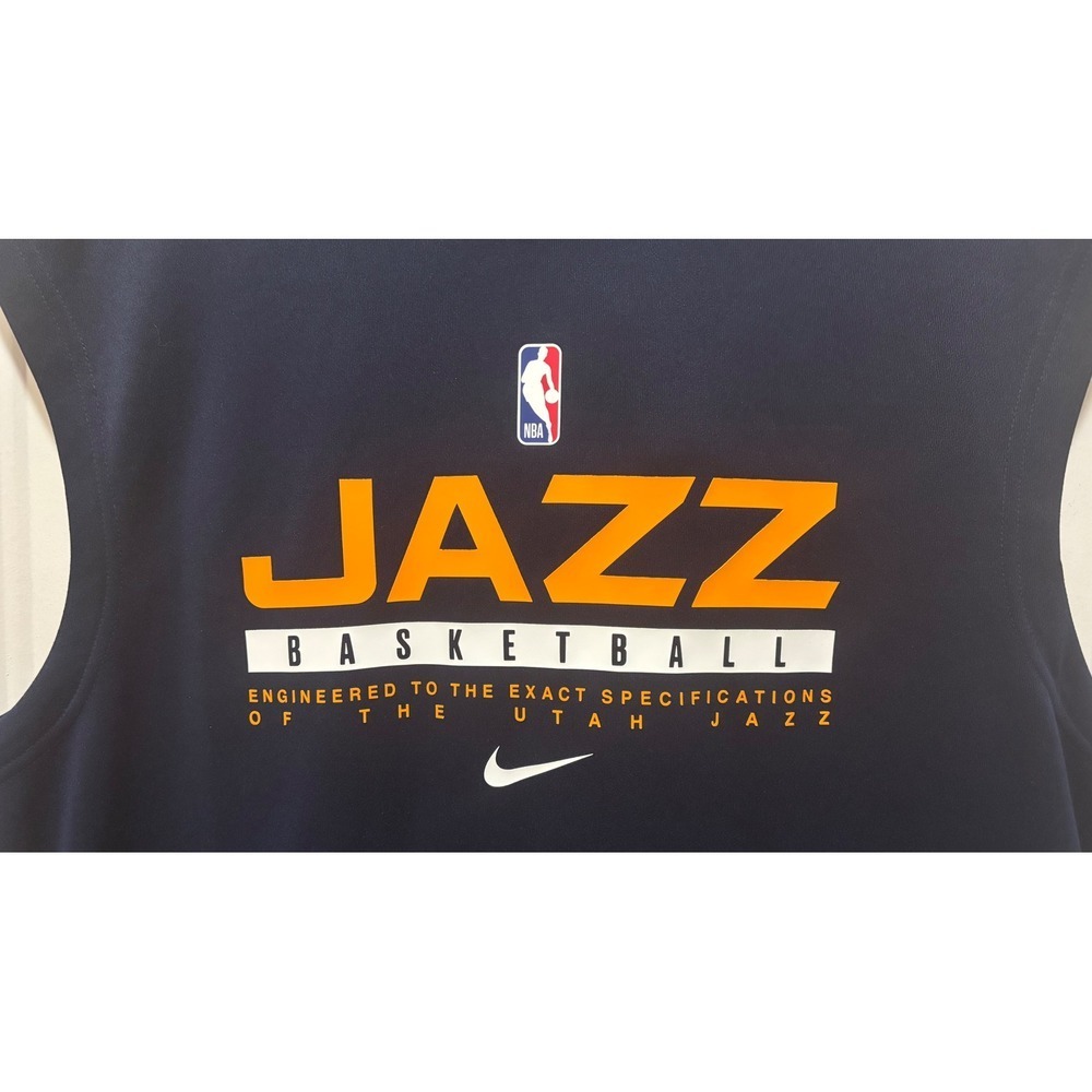 Nike Utah Jazz NBA Basketball Sleeveless Hoodie Navy Blue Dri-FIT Vest Mens L - Picture 7 of 8
